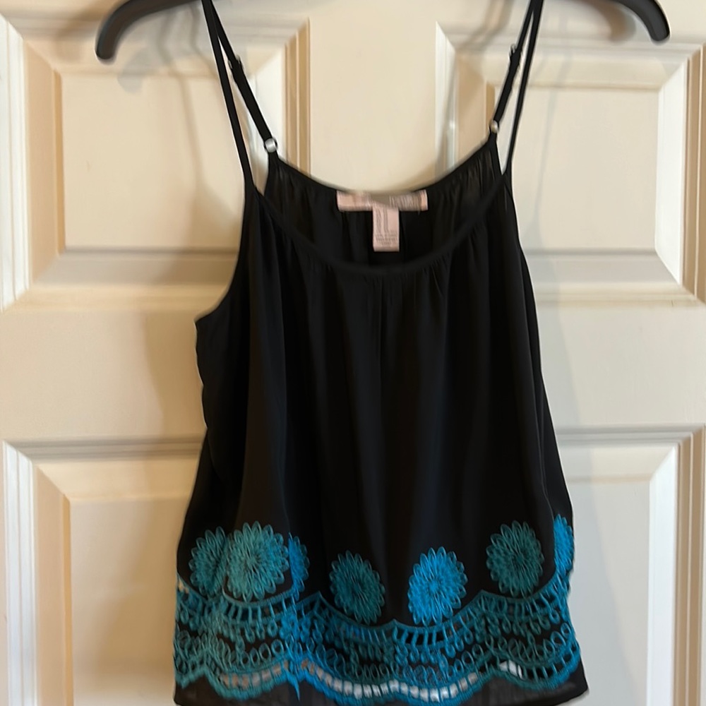 Tank top by Forever21. Black and aqua Rayon
